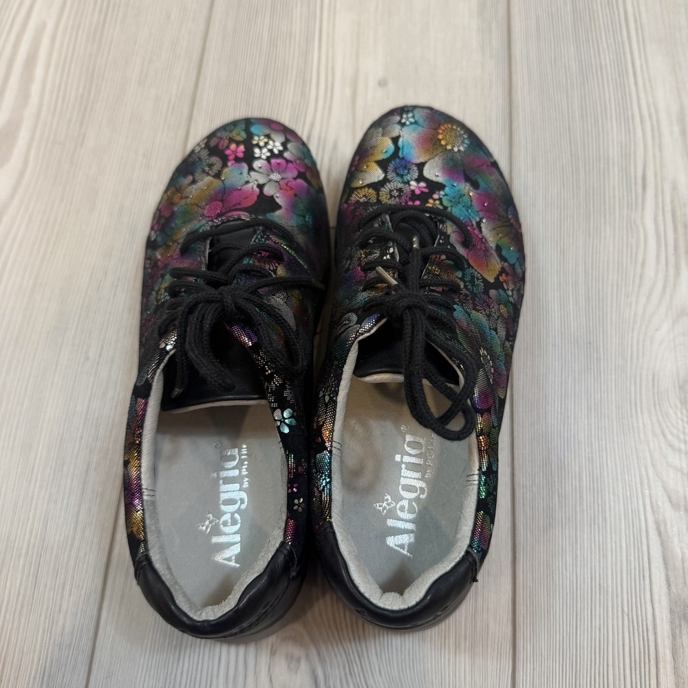NEW Alegria Essence Liberty Love Colorful Leather Lace Up Shoes EU 37 US 7 7.5 - Picture 9 of 14